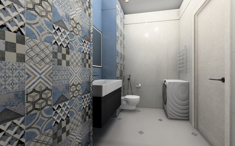 Совмещенный санузел Онда в стиле пэчворк