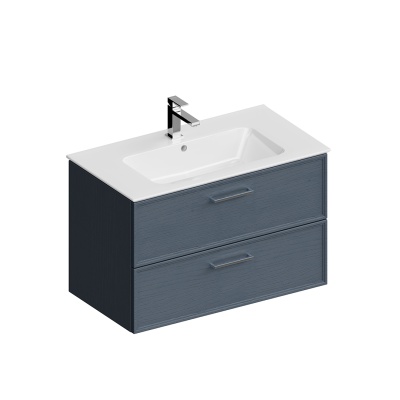 Тумба Piano Classic/Пиано Классик подвесная 85 см, 2 ящика, ясень синий матовый Тумба Piano Classic/Пиано Классик подвесная 85 см, 2 ящика, ясень синий матовый