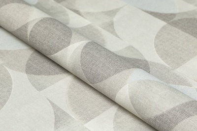 Обои виниловые на флизелиновой основе Шафран мотив, серый, круги Обои виниловые на флизелиновой основе Шафран мотив, серый, круги