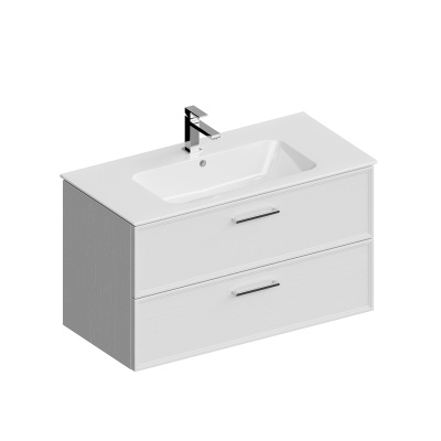 Тумба Piano Classic/Пиано Классик подвесная 95 см, 2 ящика, ясень белый матовый Тумба Piano Classic/Пиано Классик подвесная 95 см, 2 ящика, ясень белый матовый