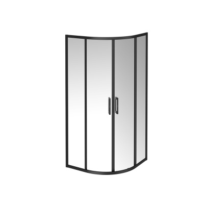Душевой уголок Vetro/Ветро, раздвижной, четверть круга, 90х90х195, матовый черный