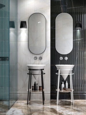 Зеркало Cono/Коно овальное 42, белое матовое