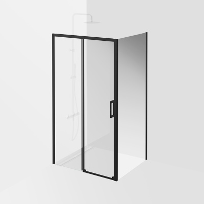 Душевая дверь VETRO, раздвижная, 110х195, матовый черный