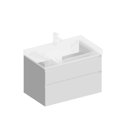 Тумба Cubo/Кубо подвесная с ящиками 80, белая матовая Тумба Cubo/Кубо подвесная с ящиками 80, белая матовая