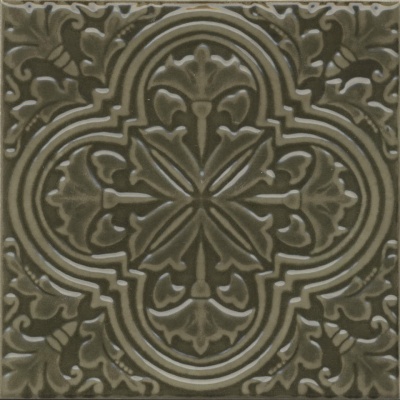 Декор Фес зелёный глянцевый 15x15x0,77