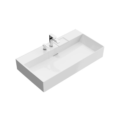 Раковина LOGICA мебельная\подвесная с двумя отверстиями 90, белая глянцевая