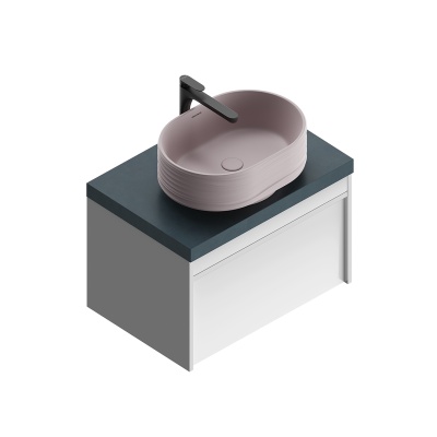 Тумба Modula/Модула подвесная 70 с ящиком 1+1, белая глянцевая