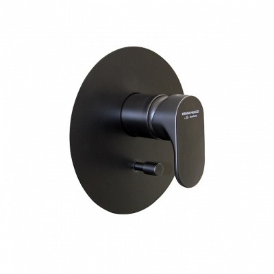 Встроенный однорычажный смеситель Ole/Оле для душа с переключателем на два потока, матовый черный Встроенный однорычажный смеситель Ole/Оле для душа с переключателем на два потока, матовый черный