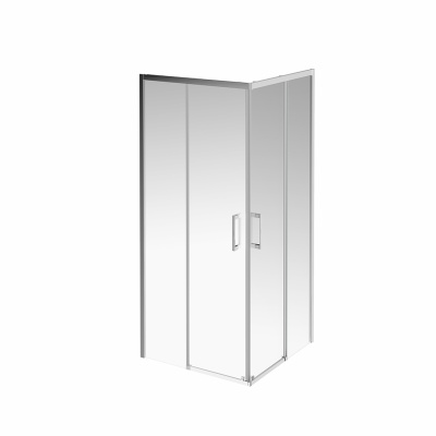 Душевой уголок Vetro/Ветро, раздвижной, квадратный, 90х90х195, хром
