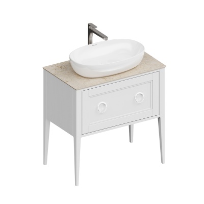 Тумба Plaza Classic/Плаза Классик напольная 1+1 ящик 80, белая матовая Тумба Plaza Classic/Плаза Классик напольная 1+1 ящик 80, белая матовая