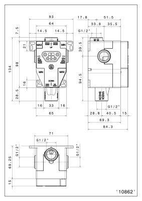 Универсальная внутренняя часть для смесителя на два потока для душа Универсальная внутренняя часть для смесителя на два потока для душа