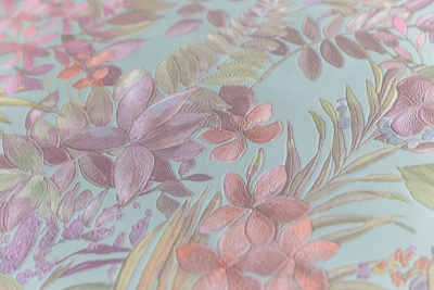 Обои виниловые Джангл мотив, голубой цветной Обои виниловые Джангл мотив, голубой цветной