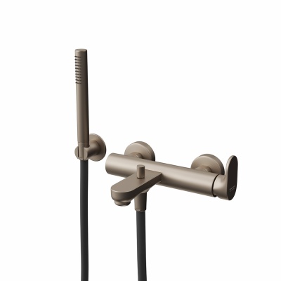 Ручной душ Ole/Оле с держателем для лейки и шлангом, без вывода для подачи воды, золотой атласный Ручной душ Ole/Оле с держателем для лейки и шлангом, без вывода для подачи воды, золотой атласный