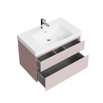 Тумба CUBO подвесная с ящиками 80, мальва матовая
