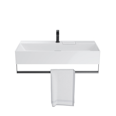 Держатель для полотенец к раковинам Logica/Лоджика 90 с крепежом, черный матовый Держатель для полотенец к раковинам Logica/Лоджика 90 с крепежом, черный матовый