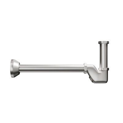 Сифон для раковины с декоративной накладкой, титановый атласный