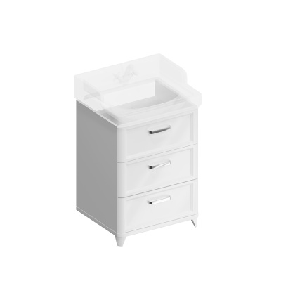 Тумба Pompei/Помпеи напольная с 3 ящиками 60, белая глянцевая