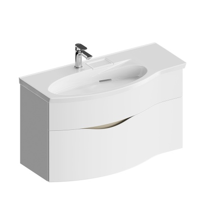 Тумба Riva/Рива 100 см левая, белая матовая Тумба Riva/Рива 100 см левая, белая матовая