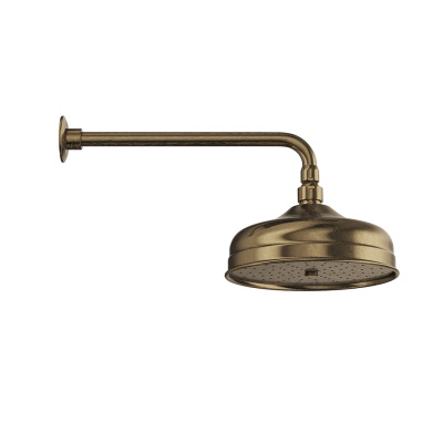 Душевая лейка MUSE "тропический дождь" с кронштейном, потертая бронза Душевая лейка MUSE "тропический дождь" с кронштейном, потертая бронза