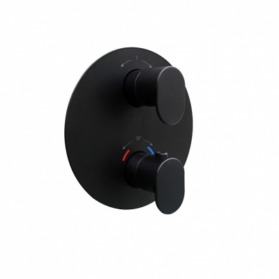 Встраиваемый термостатический смеситель для душа OLE с регулировкой температуры, матовый черный