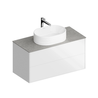 Тумба PLAZA Modern подвесная 100 белый 2 ящика