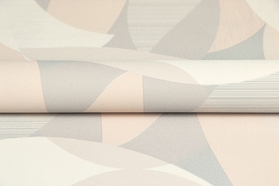 Обои виниловые на флизелиновой основе Шафран мотив, бежевый серый, листья Обои виниловые на флизелиновой основе Шафран мотив, бежевый серый, листья