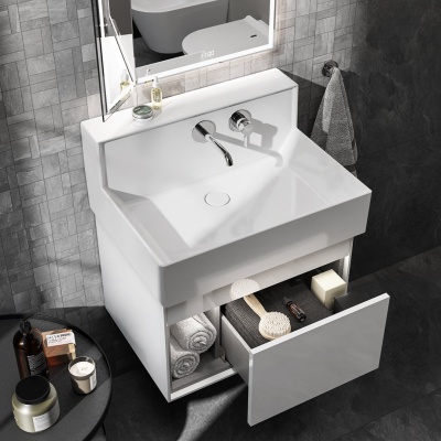 Тумба Logica M/Лоджика М подвесная 2 выдвижных ящика 65, белоснежный Тумба Logica M/Лоджика М подвесная 2 выдвижных ящика 65, белоснежный