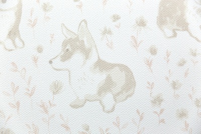 Обои виниловые на флизелиновой основе Уик-энд мотив, бежевый корги