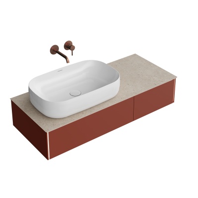 Тумба Magica/Маджика подвесная 120, 2 ящика, венецианский красный матовый                         