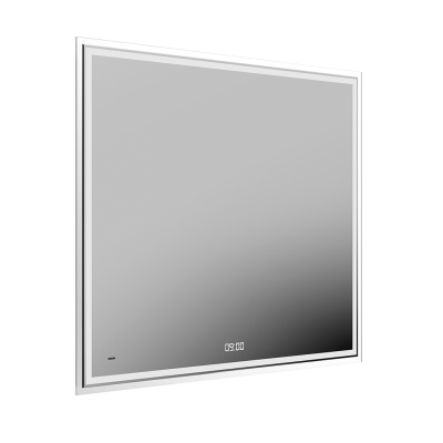 Зеркало Tecno/Текно c LED 90 с подсветкой, с функцией антизапотевание, белый глянцевый Зеркало Tecno/Текно c LED 90 с подсветкой, с функцией антизапотевание, белый глянцевый