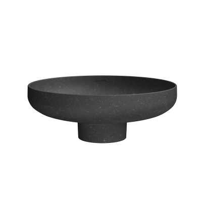 Раковина SAFI накладная 46 с крепежом и донным клапаном, черный камень