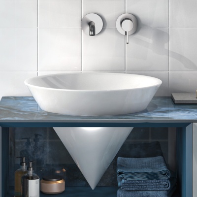 Смеситель для раковины Linea/Линеа однорычажный настенный, хром глянец