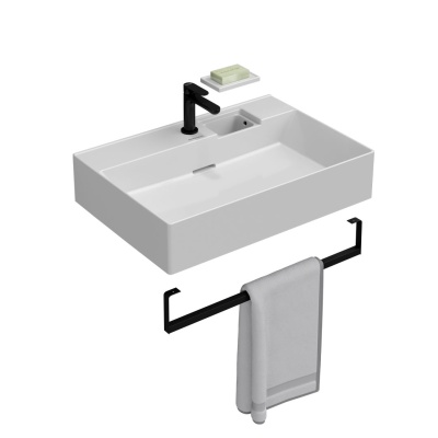 Держатель для полотенец к раковинам Logica/Лоджика 70 с крепежом, черный матовый Держатель для полотенец к раковинам Logica/Лоджика 70 с крепежом, черный матовый