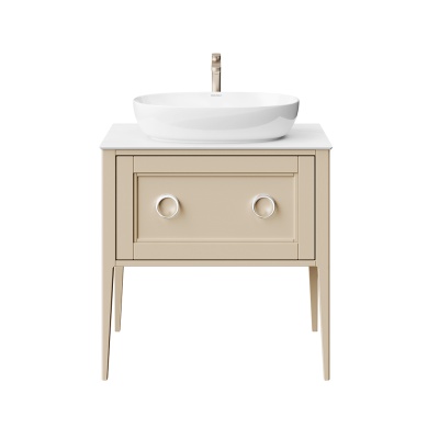 Тумба Plaza Classic/Плаза Классик напольная 1+1 ящик 80, капучино матовый Тумба Plaza Classic/Плаза Классик напольная 1+1 ящик 80, капучино матовый