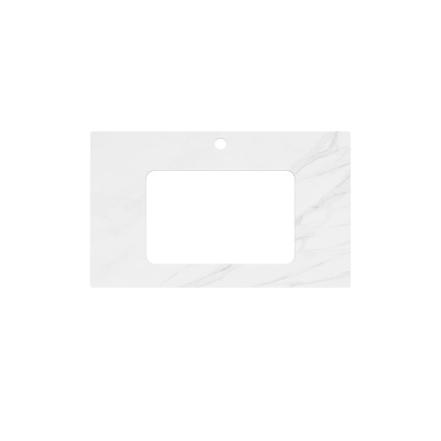 Столешница из керамогранита для раковин, встраиваемых снизу, Монте Тиберио 80 см, белый натуральный