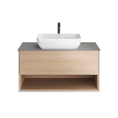 Тумба Plaza Modern/Плаза Модерн подвесная 100 дуб виченца 1 ящик + полка Тумба Plaza Modern/Плаза Модерн подвесная 100 дуб виченца 1 ящик + полка