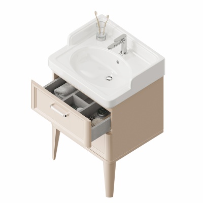 Тумба Pompei/Помпеи напольная с 2 ящиками 60, камео бежевый глянцевый