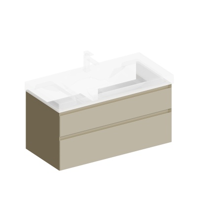 Тумба Cubo/Кубо подвесная с ящиками 100, лимо матовая Тумба Cubo/Кубо подвесная с ящиками 100, лимо матовая