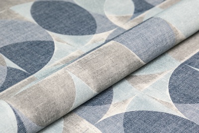 Обои виниловые на флизелиновой основе Шафран мотив, синий, круги Обои виниловые на флизелиновой основе Шафран мотив, синий, круги