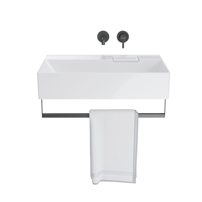 Держатель для полотенец к раковинам Logica/Лоджика 70 с крепежом, черный матовый Держатель для полотенец к раковинам Logica/Лоджика 70 с крепежом, черный матовый