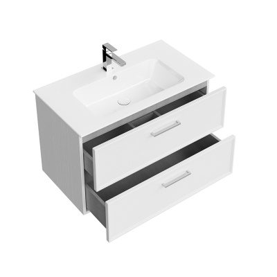 Тумба Piano Classic/Пиано Классик подвесная 85 см, 2 ящика, ясень белый матовый Тумба Piano Classic/Пиано Классик подвесная 85 см, 2 ящика, ясень белый матовый