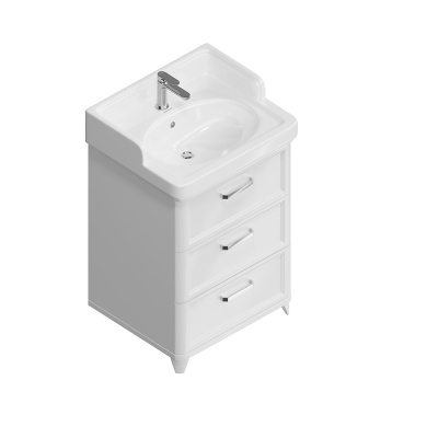 Тумба Pompei/Помпеи напольная с 3 ящиками 60, белая глянцевая