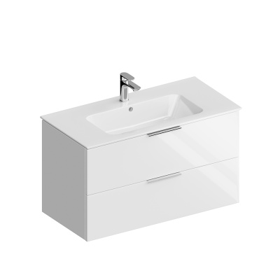 Тумба Piano Forte/Пиано Форте подвесная 95 см, 2 ящика, белый глянцевый Тумба Piano Forte/Пиано Форте подвесная 95 см, 2 ящика, белый глянцевый