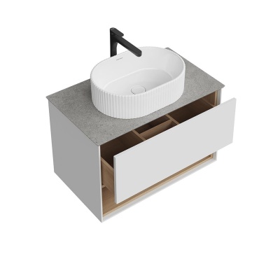 Тумба Plaza Modern/Плаза Модерн подвесная 80 белый 1 ящик + полка Тумба Plaza Modern/Плаза Модерн подвесная 80 белый 1 ящик + полка