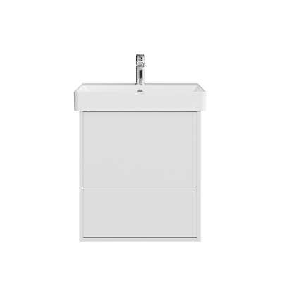 Тумба Pro/Про подвесная 2 ящика 55, белая матовая