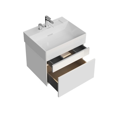 Тумба Logica/Лоджика подвесная 2 ящика 60 см, белоснежный Тумба Logica/Лоджика подвесная 2 ящика 60 см, белоснежный