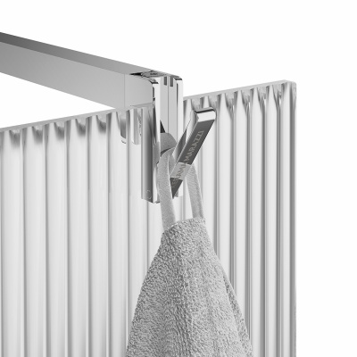 Душевая перегородка Cristallo/Кристалло с рифленым стеклом, 120х210, хром