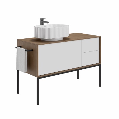 Ножка Atollo/Атолло 110 высокая металлическая, черная матовая