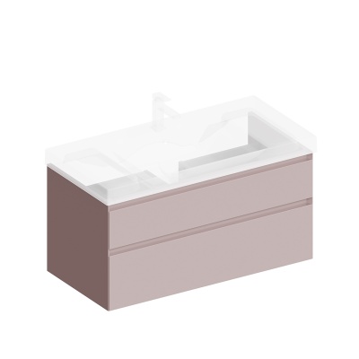 Тумба Cubo/Кубо подвесная с ящиками 100, мальва матовая