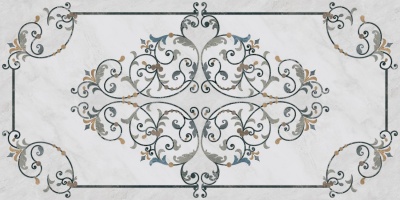 Парнас белый декорированный лаппатированный обрезной 80x160x1,1